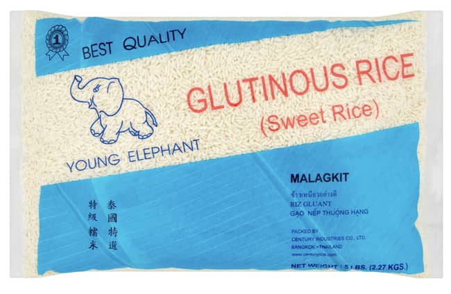 Glutinous rice for rice pudding
