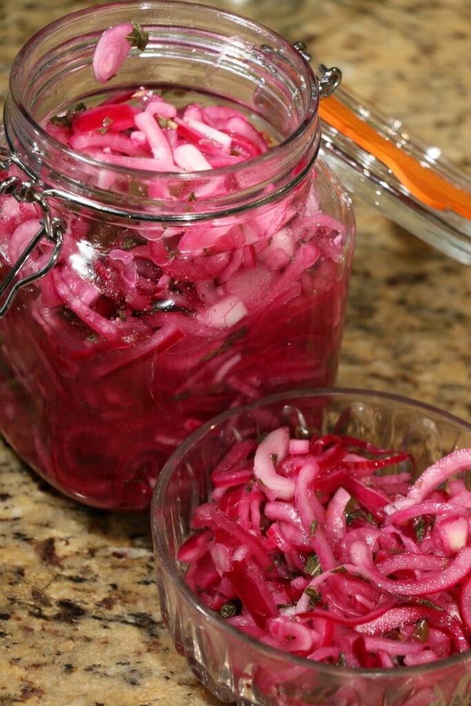 Pickled red onions