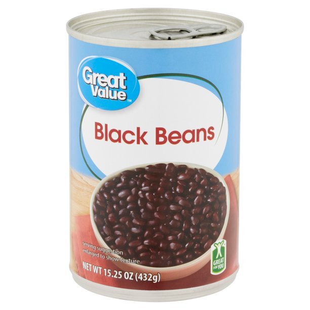 Caneed black beans from Walmart