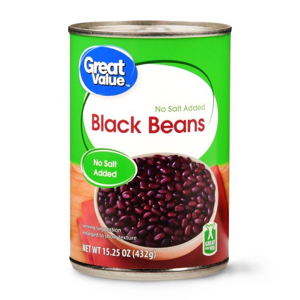 Black beans in a can