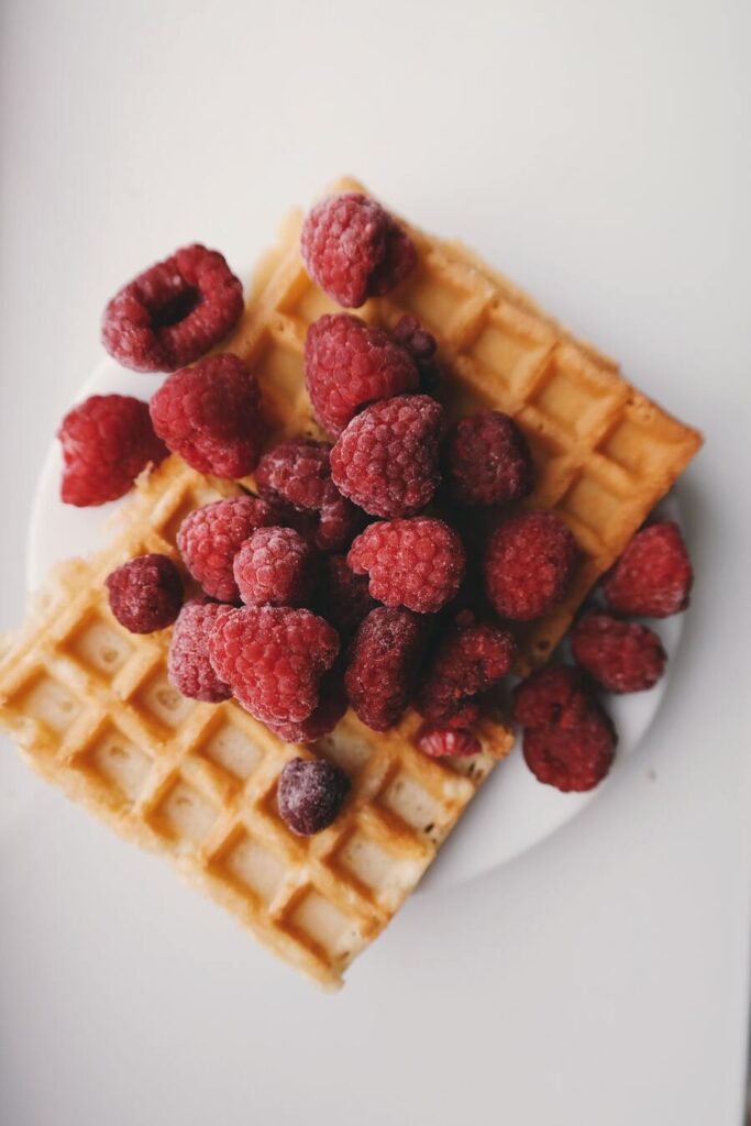 Waffles with fresh fruit